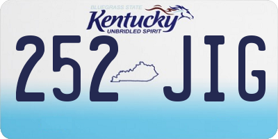 KY license plate 252JIG