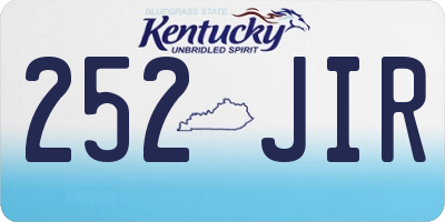 KY license plate 252JIR