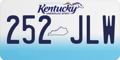 KY license plate 252JLW