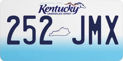 KY license plate 252JMX