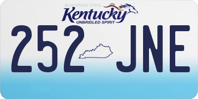 KY license plate 252JNE