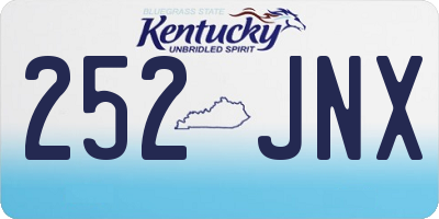 KY license plate 252JNX