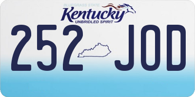 KY license plate 252JOD