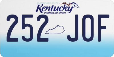 KY license plate 252JOF