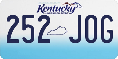 KY license plate 252JOG