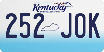 KY license plate 252JOK