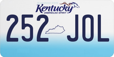 KY license plate 252JOL