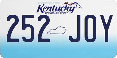 KY license plate 252JOY