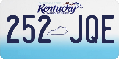 KY license plate 252JQE