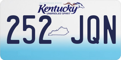 KY license plate 252JQN