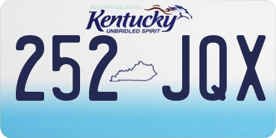 KY license plate 252JQX
