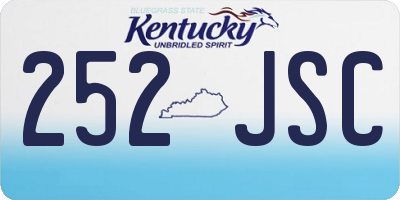 KY license plate 252JSC