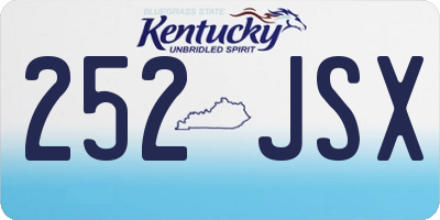 KY license plate 252JSX