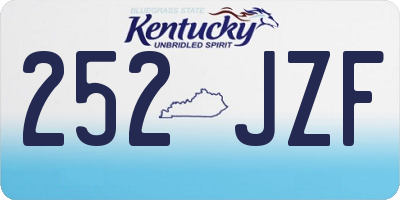 KY license plate 252JZF