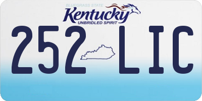 KY license plate 252LIC