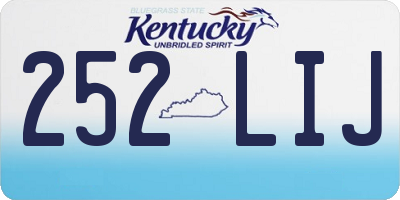 KY license plate 252LIJ