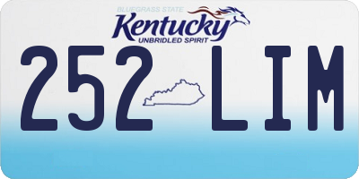 KY license plate 252LIM