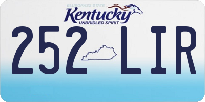 KY license plate 252LIR