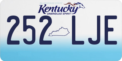 KY license plate 252LJE