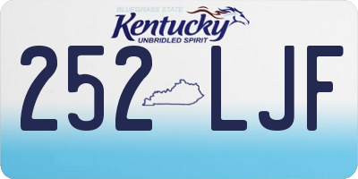 KY license plate 252LJF