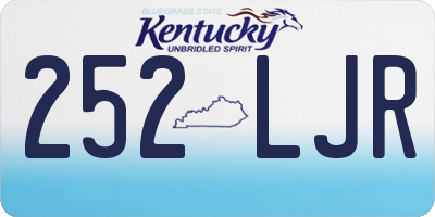 KY license plate 252LJR