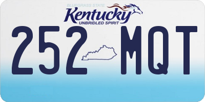 KY license plate 252MQT