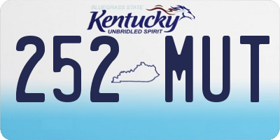 KY license plate 252MUT