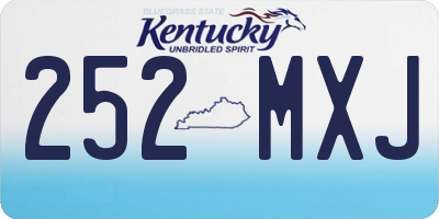 KY license plate 252MXJ