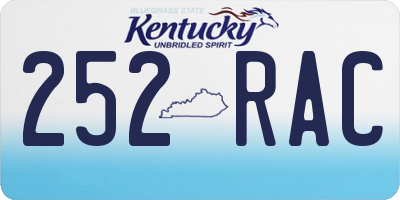 KY license plate 252RAC