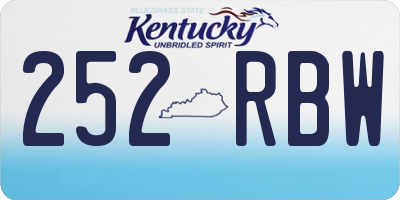 KY license plate 252RBW