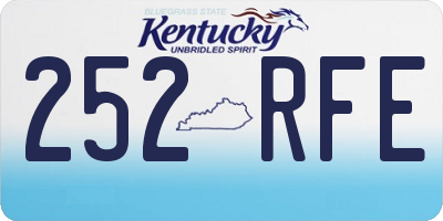 KY license plate 252RFE