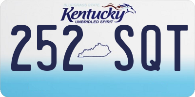 KY license plate 252SQT