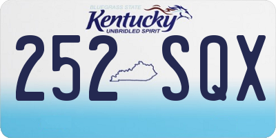 KY license plate 252SQX