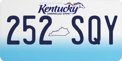 KY license plate 252SQY