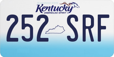 KY license plate 252SRF