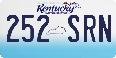 KY license plate 252SRN