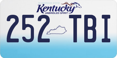 KY license plate 252TBI