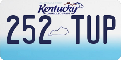 KY license plate 252TUP