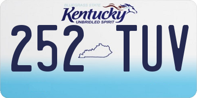 KY license plate 252TUV