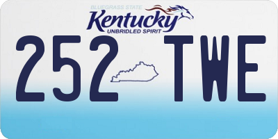 KY license plate 252TWE