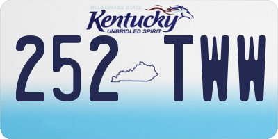 KY license plate 252TWW
