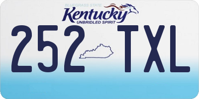KY license plate 252TXL