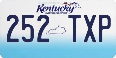 KY license plate 252TXP