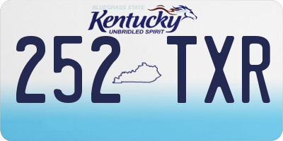 KY license plate 252TXR