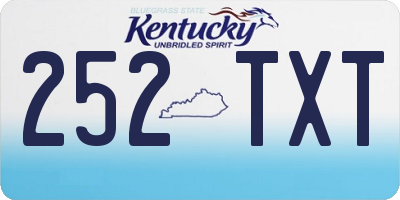 KY license plate 252TXT