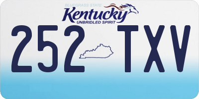 KY license plate 252TXV