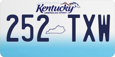 KY license plate 252TXW