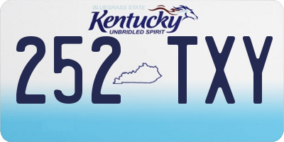KY license plate 252TXY
