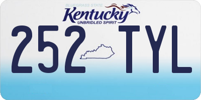 KY license plate 252TYL