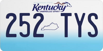 KY license plate 252TYS